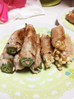 オクラとエノキの豚肉巻き-レシピのメイン写真