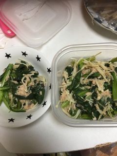 小松菜とエノキのツナポン酢炒め-レシピのメイン写真