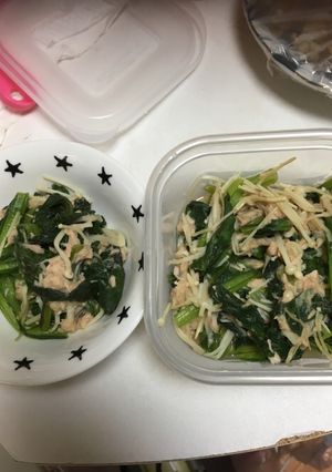 小松菜とエノキのツナポン酢炒め-レシピのメイン写真