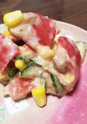 超簡単☆トマトとツナのオーロラサラダ-レシピのメイン写真