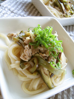 ナスと豚肉の焼きうどんニンニク風味*-レシピのメイン写真