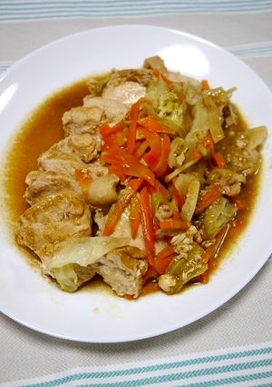 簡単！ムネ肉ソース炒め(ヘルメスソース)-レシピのメイン写真