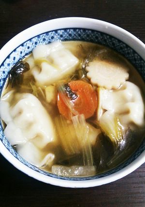 リメイク！お雑煮からの餃子スープ♪-レシピのメイン写真