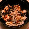 豆腐とマグロのユッケ丼