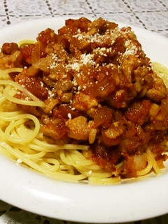 ミートソースパスタ-レシピのメイン写真
