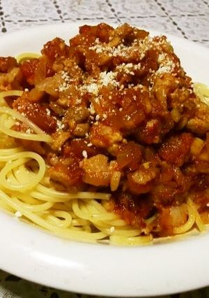 ミートソースパスタ-レシピのメイン写真