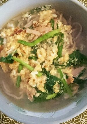 白湯スープのニラ玉蕎麦-レシピのメイン写真
