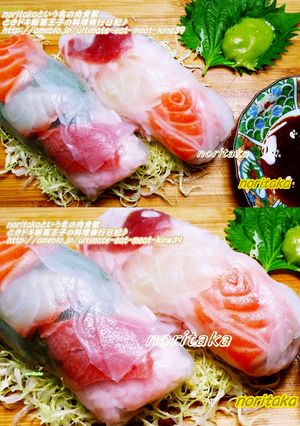 簡易手巻き寿司de生春巻きの巻@^^@-レシピのメイン写真