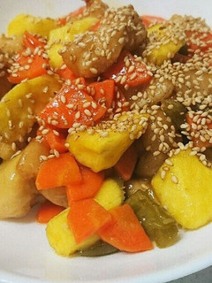 さつまいもと鶏肉の甘酢あん-レシピのメイン写真