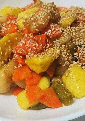 さつまいもと鶏肉の甘酢あん-レシピのメイン写真