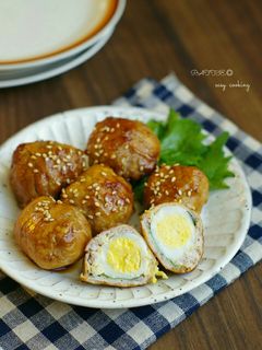 ☆簡単☆うずらの卵入り肉巻きボール-レシピのメイン写真