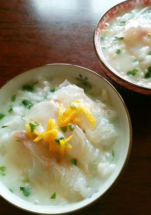 鯛の昆布〆乗せ七草粥白味噌仕立て-レシピのメイン写真