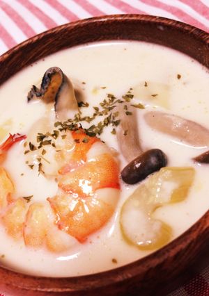 牡蠣とエビのクラムチャウダー-レシピのメイン写真