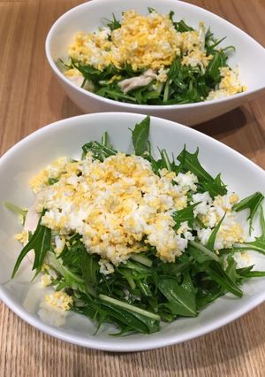 水菜と胸肉のミモザ風サラダ-レシピのメイン写真