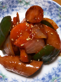 [韓国料理]ウィンナー野菜甘辛炒め쏘야-レシピのメイン写真