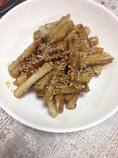 簡単ごぼうの甘辛-レシピのメイン写真
