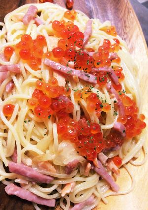 サーモンといくらのクリームパスタ-レシピのメイン写真