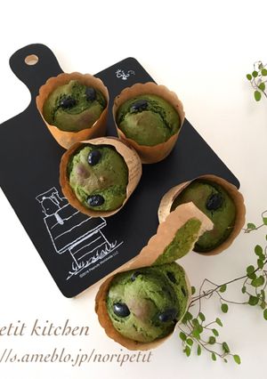 ノンオイル♡お豆腐de黒豆抹茶マフィン♡-レシピのメイン写真