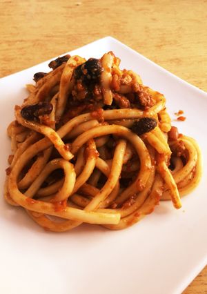 余った煮豆リメイク！キーマカレーうどん-レシピのメイン写真