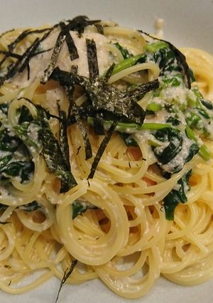 漢飯!ほうれん草明太子クリームパスタ-レシピのメイン写真