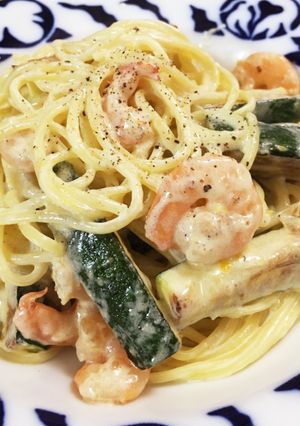 エビとズッキーニのレモンクリームパスタ！-レシピのメイン写真
