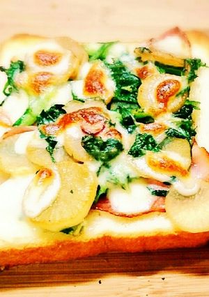 七草が余ったら【七草ピザトースト】-レシピのメイン写真