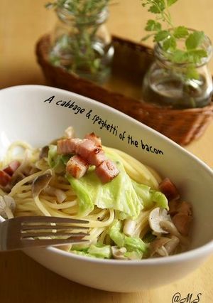 キャベツのクリームスープスパゲティー-レシピのメイン写真