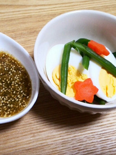 ゆで卵といんげんの中華風サラダ-レシピのメイン写真
