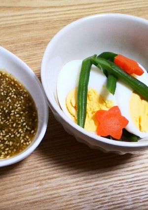 ゆで卵といんげんの中華風サラダ-レシピのメイン写真