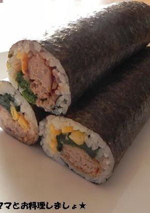デミグラハンバーグの簡単恵方巻き♪-レシピのメイン写真