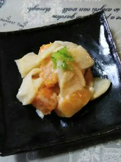 季節を味わう♪柿と蕪の胡麻和え風サラダ-レシピのメイン写真