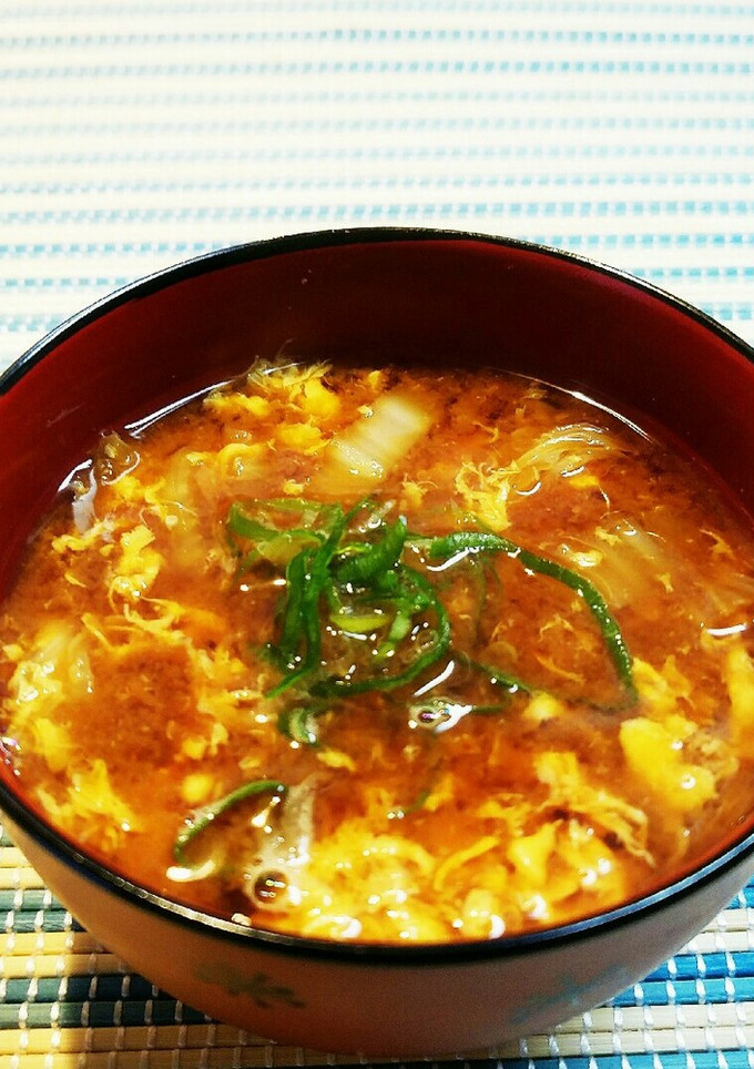 わが家の玉子と白菜の味噌汁｡.:*♡✿ฺ-レシピのメイン写真