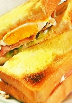 イングリッシュマフィン風エッグハムサンド-レシピのメイン写真
