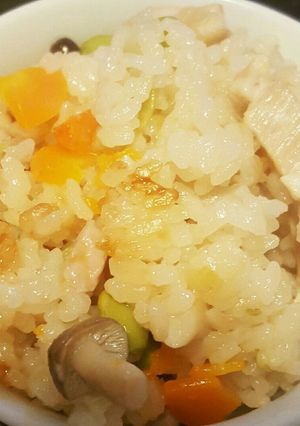 鶏とキノコの甘辛炊き込みご飯-レシピのメイン写真