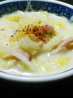 ⅲ白菜とハムの豆乳スープ-レシピのメイン写真