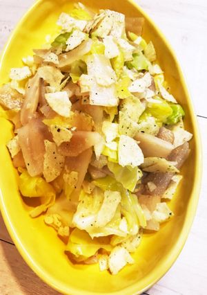ヤーコンとキャベツの青のりポテチサラダ♪-レシピのメイン写真