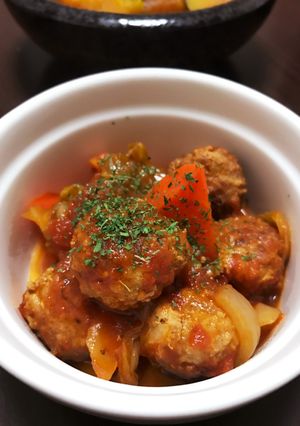ミートボールと野菜のトマト煮込み-レシピのメイン写真