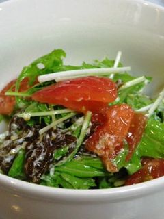 水菜のもずくドレッシングサラダ-レシピのメイン写真