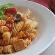 メカジキとオリーブのトマトソース