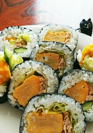 大きめ玉子のサラダ太巻普段の食材で恵方巻-レシピのメイン写真