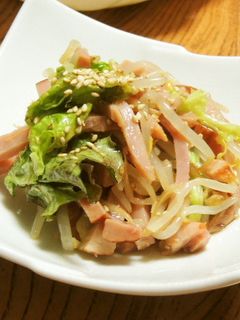 すぐ出来る!お歳暮焼き豚の和え物☆もやし-レシピのメイン写真