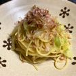 キャベツと鰹節と昆布茶のパスタ