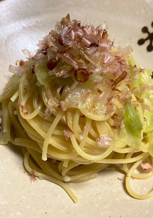 キャベツと鰹節と昆布茶のパスタ-レシピのメイン写真