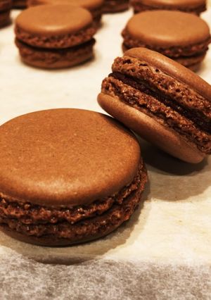 初心者トライ✤チョコマカロン パリジャン-レシピのメイン写真