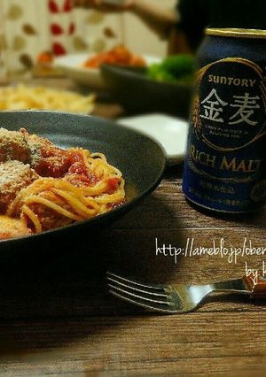 大人のピリ辛ミートボールパスタ-レシピのメイン写真