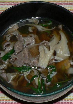 水菜と舞茸入り肉吸い-レシピのメイン写真