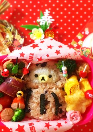 お正月キャラ弁簡単コリラックマだるま-レシピのメイン写真