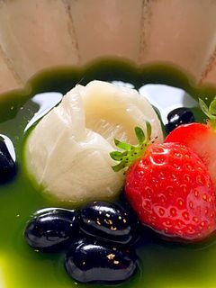 甘納豆で抹茶ぜんざい♡-レシピのメイン写真