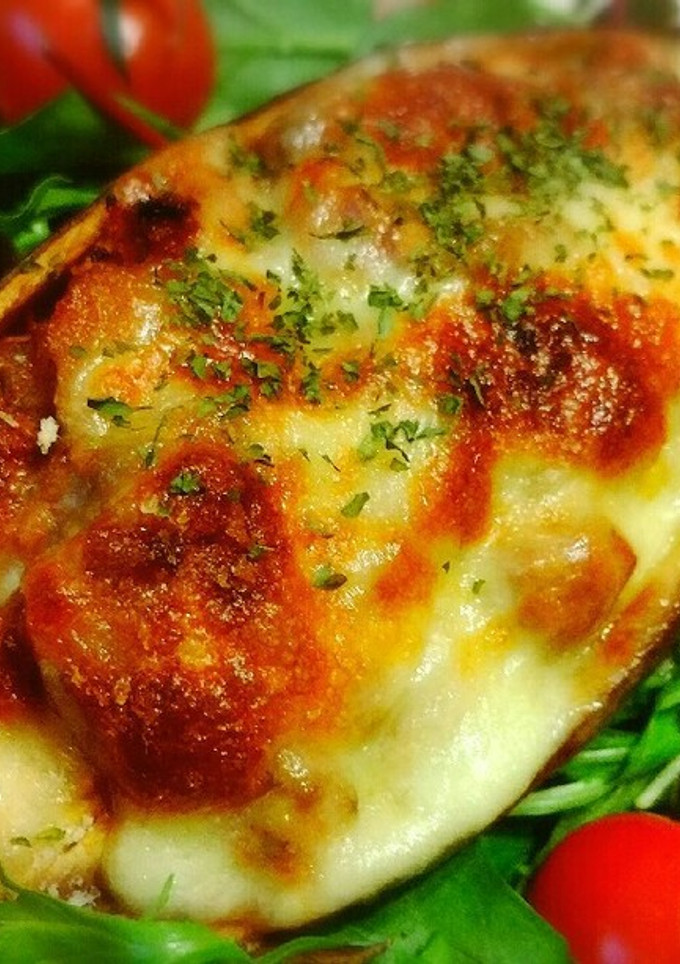 簡単！10分で丸ごとナスのミートグラタン-レシピのメイン写真