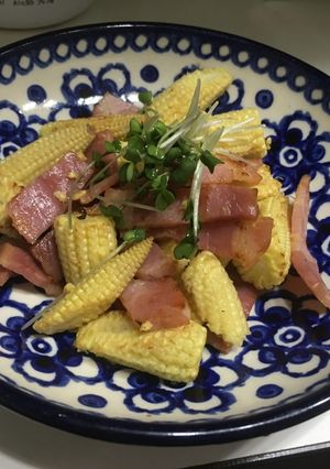 ヤングコーンとベーコンのバター炒め-レシピのメイン写真